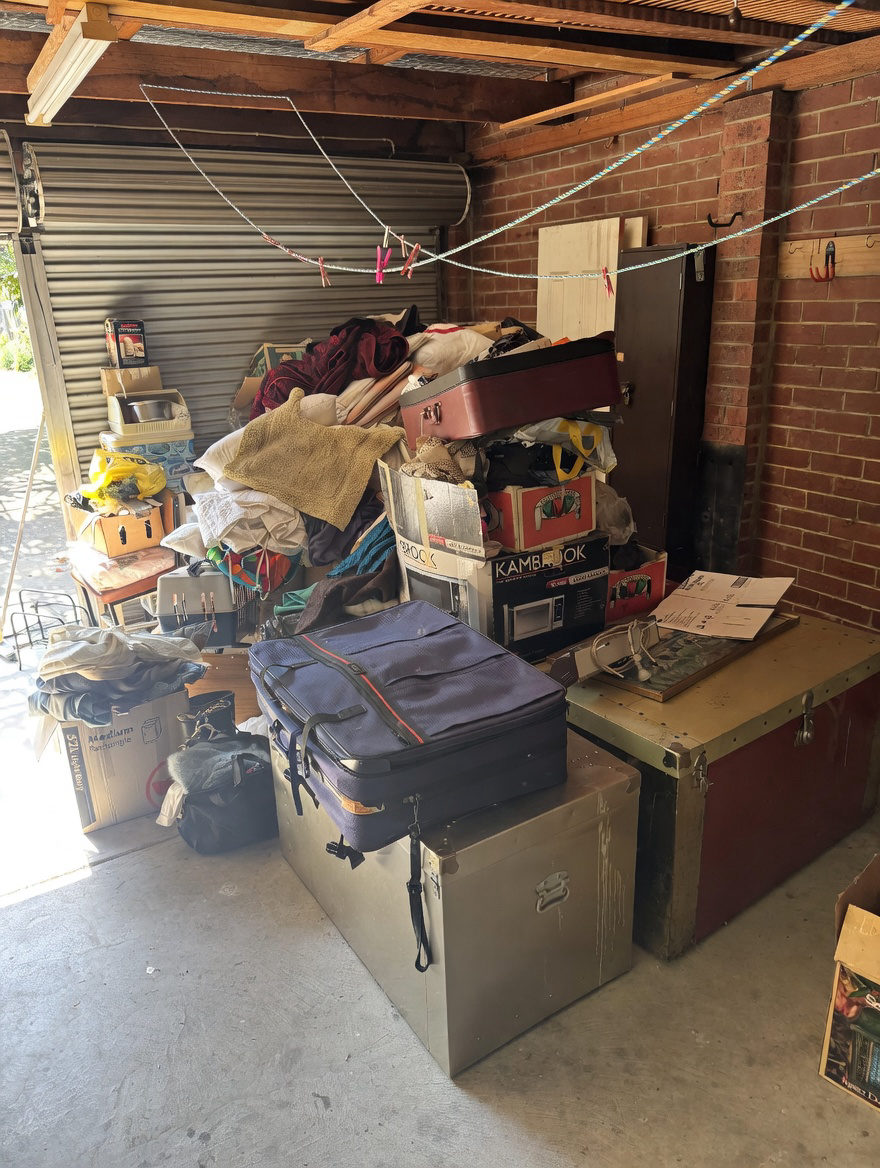 Garage full of personal effects and furniture