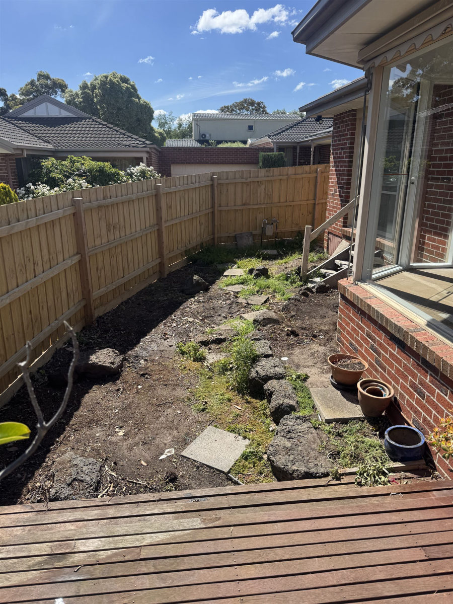 Backyard cleared after HVAC removal